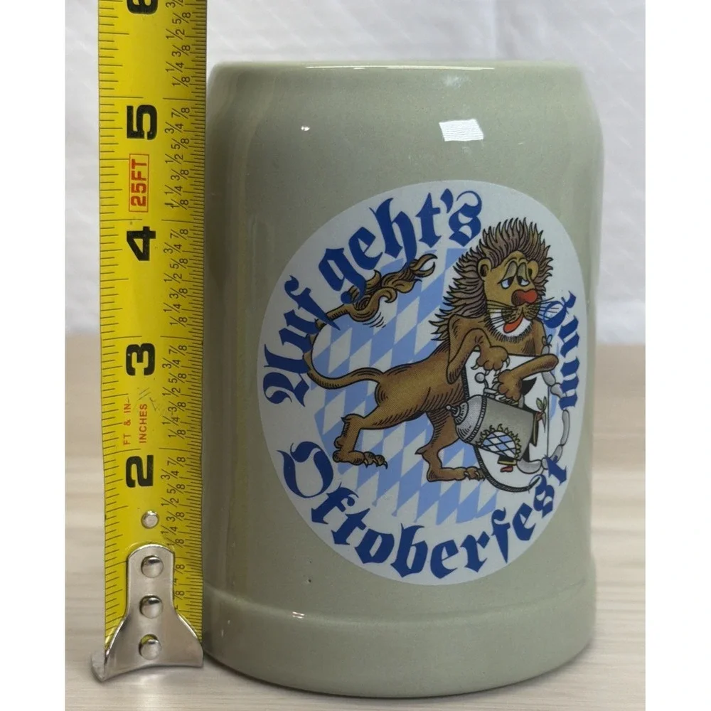 Gerz Auf Geht's Zum Oktoberfest Stoneware Tankard Mug Stein .5 L West Germany